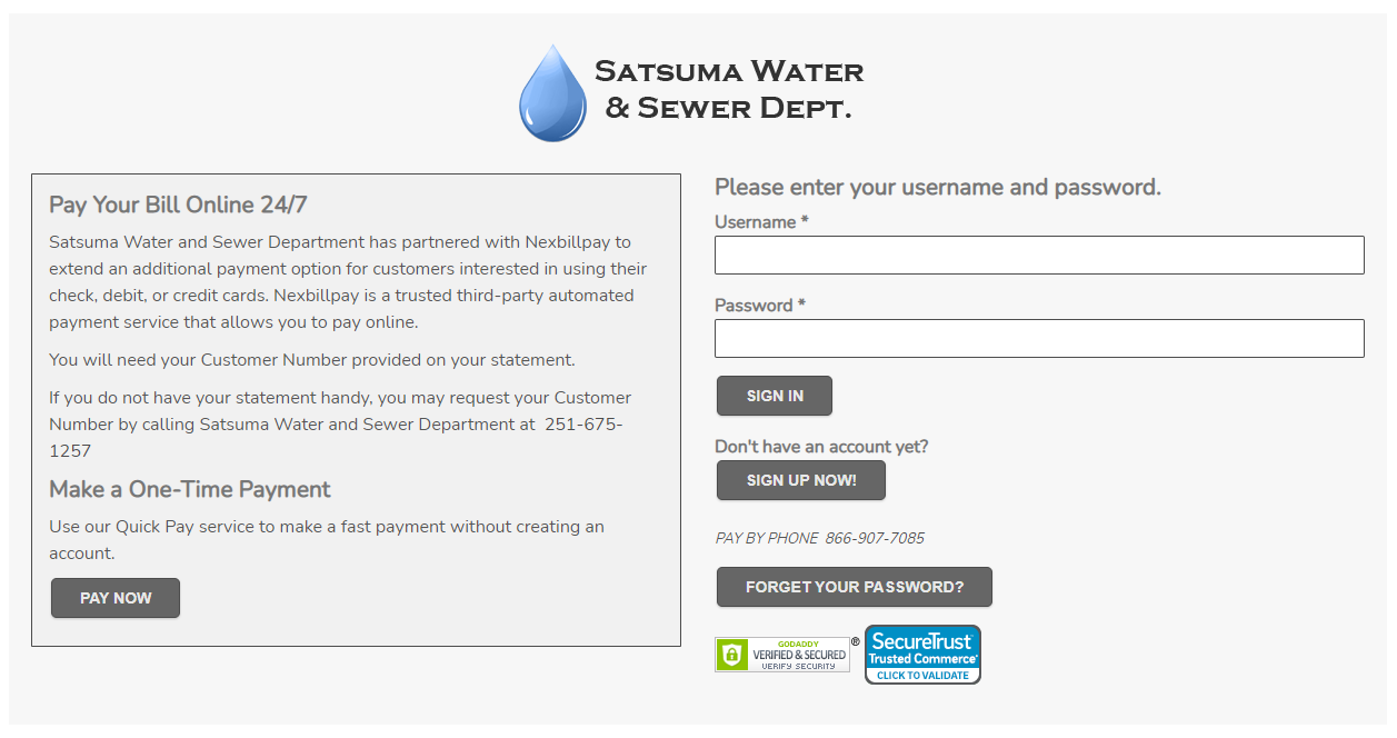 New Online Payment Portal Satsuma Water & Sewer Board